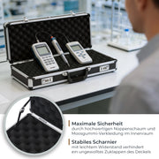 Alu Pistolenkoffer oder Kurzwaffenkoffer mit Zahlenschloss von HMF mit den Maßen 62 x 26 x 12 cm