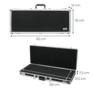 Alu Waffenkoffer oder Gewehrkoffer mit Zahlenschloss und Rasterschaumstoff von HMF mit den Maßen 82 x 36 x 12 cm