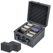 HMF Sammelkarten Aufbewahrungsbox mit 2 Fächern und 10 Trennwänden für Toploader klein in Schwarz