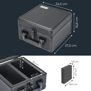 HMF Sammelkarten Aufbewahrungsbox mit 2 Fächern und 10 Trennwänden für Toploader klein in Schwarz