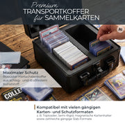 HMF Sammelkarten Aufbewahrungsbox mit 2 Fächern und 10 Trennwänden für Toploader klein in Schwarz