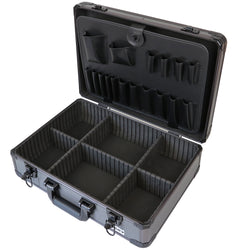 Alu Werkzeugkoffer leer, Universalkoffer, verstellbare Facheinteilung, HMF 14601-02, 46 x 15 x 33 cm