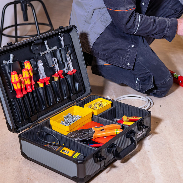 Alu Werkzeugkoffer leer, Universalkoffer, verstellbare Facheinteilung, HMF 14601-02, 46 x 15 x 33 cm