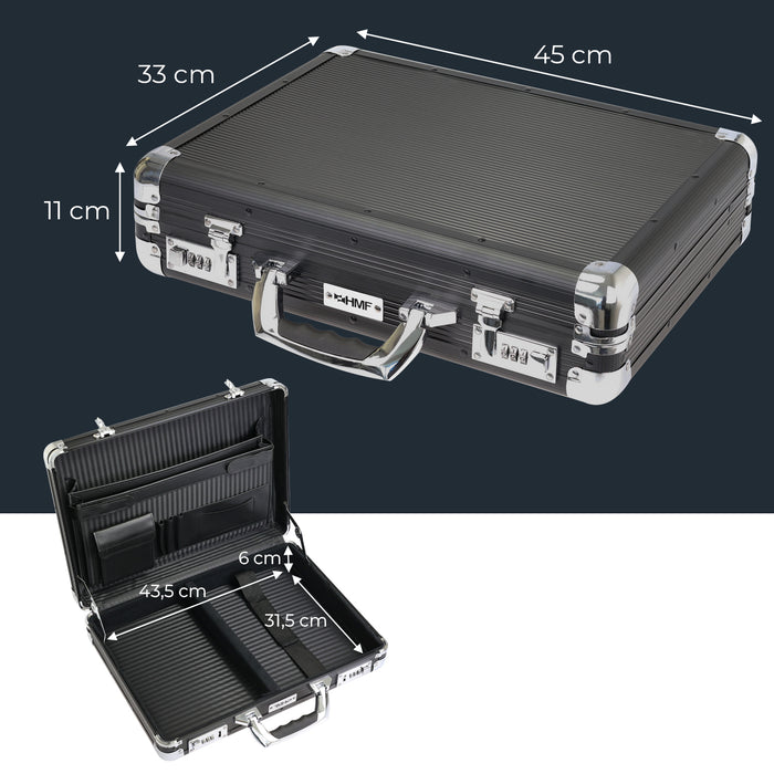 Alu Aktenkoffer mit Zahlenschloss von HMF