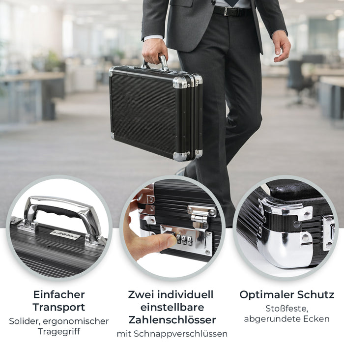 Alu Aktenkoffer mit Zahlenschloss von HMF