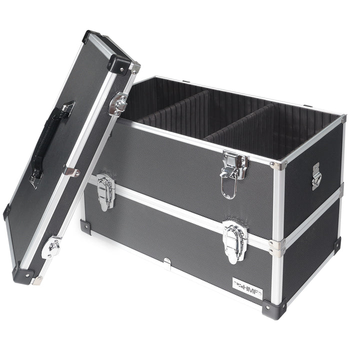 Alu Werkzeugkoffer mit 2 Etagen und verstellbare Facheinteilung von HMF