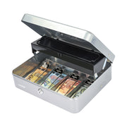 Geldkassette Scheinfächer mit Klammer HMF 15230-05 30 x 24 x 9 cm silber