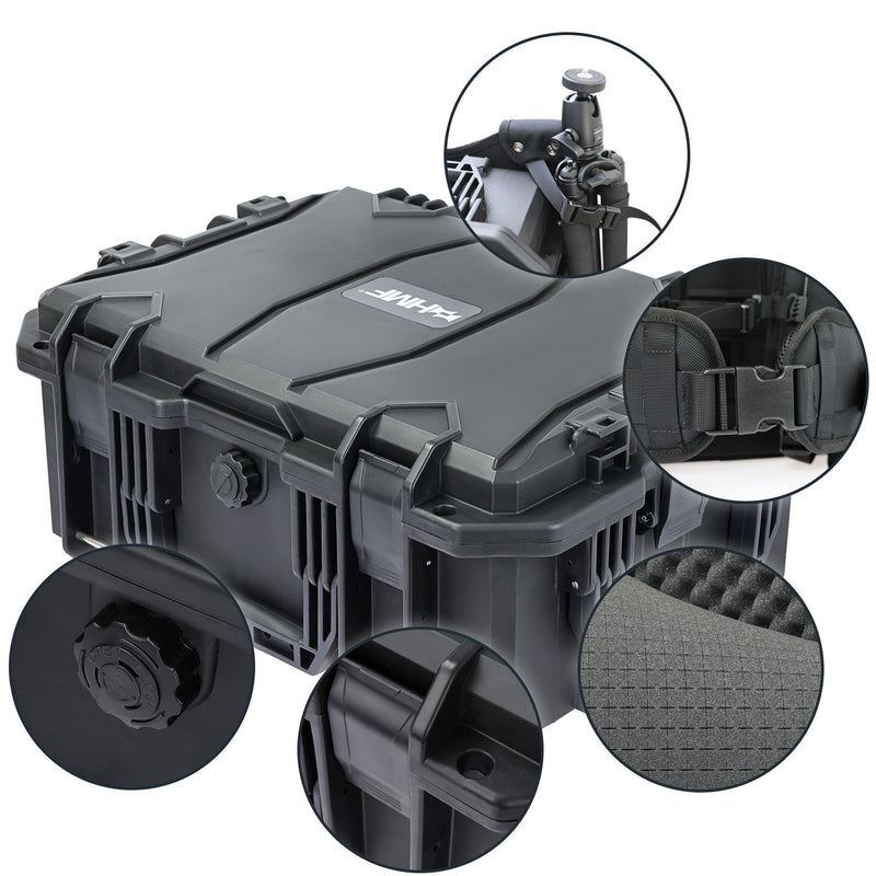 HMF Outdoorkoffer mit Trageriemen 15401-02 schwarz