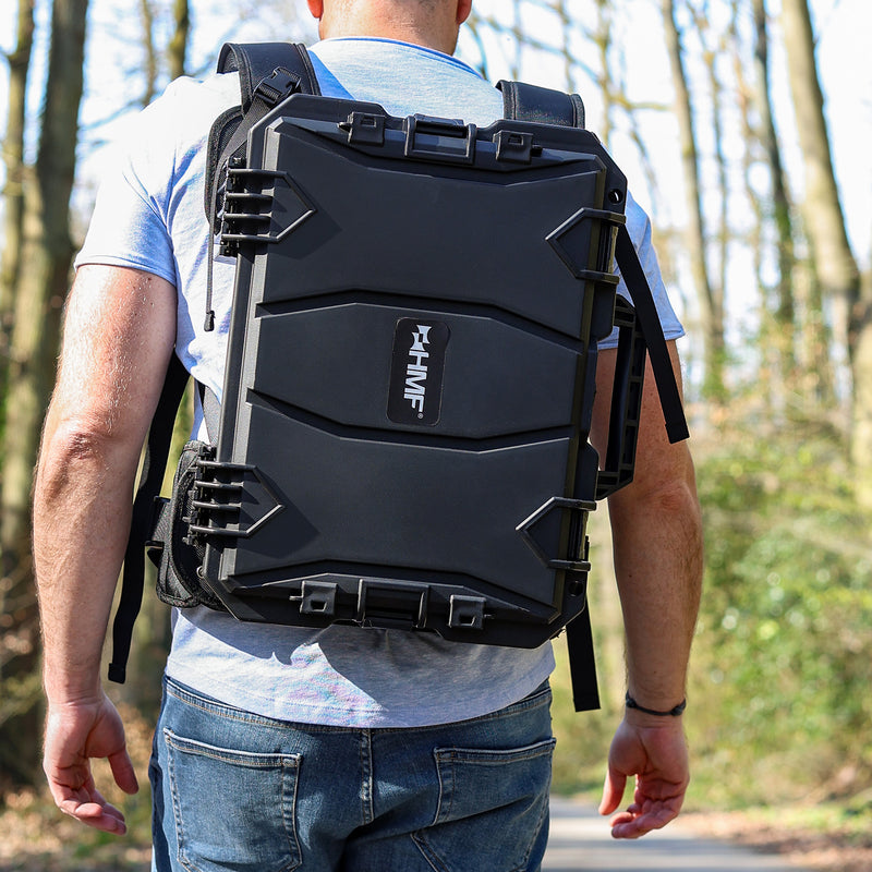 HMF Outdoorkoffer mit Trageriemen 15401-02 schwarz