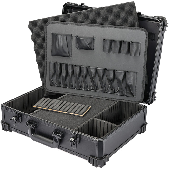 HMF Werkzeugkoffer mit Rasterschaumstoff 15701-02 schwarz