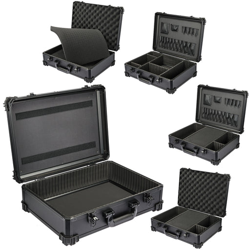 HMF Werkzeugkoffer mit Rasterschaumstoff 15701-02 schwarz