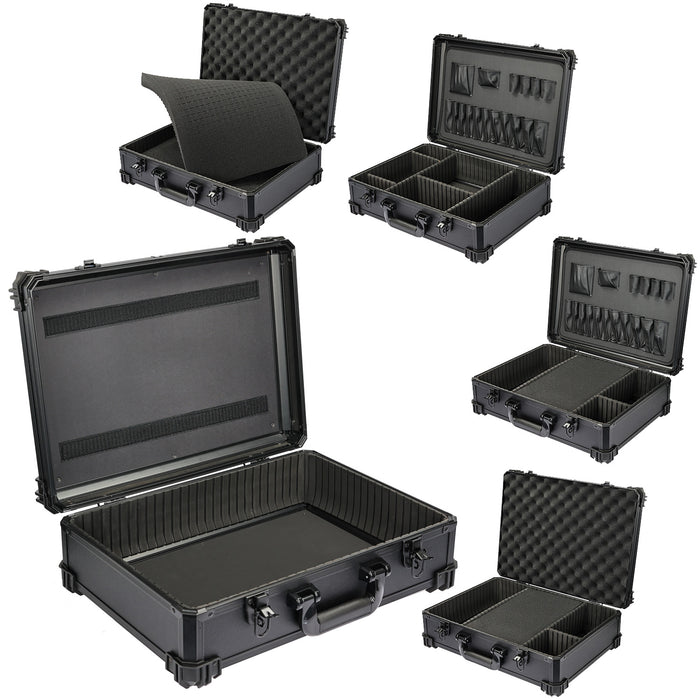 HMF Werkzeugkoffer mit Rasterschaumstoff 15701-02 schwarz