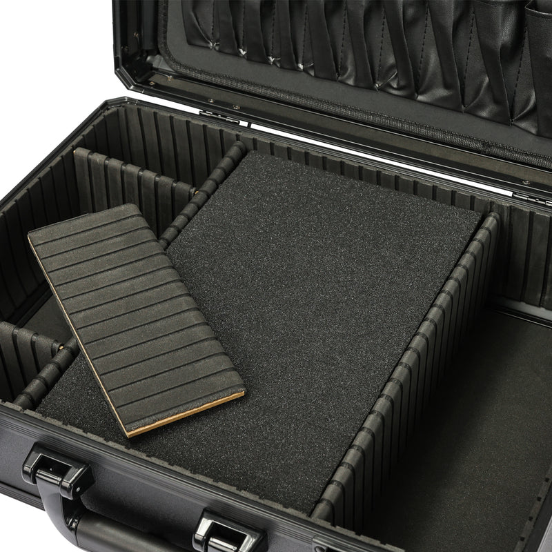 HMF Werkzeugkoffer mit Rasterschaumstoff 15701-02 schwarz