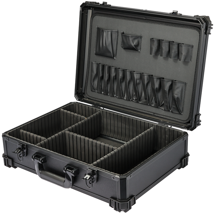 Werkzeugkoffer mit individueller Facheinteilung 15702-02, schwarz