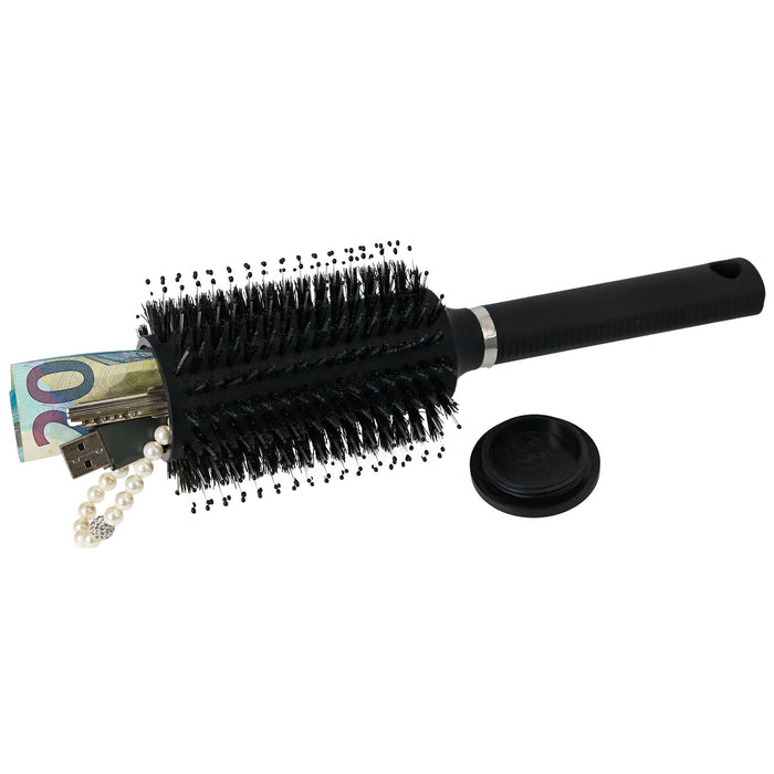 Haarbürste mit Geheimversteck von HMF, 23,5 x 8 x 8 cm, Schwarz