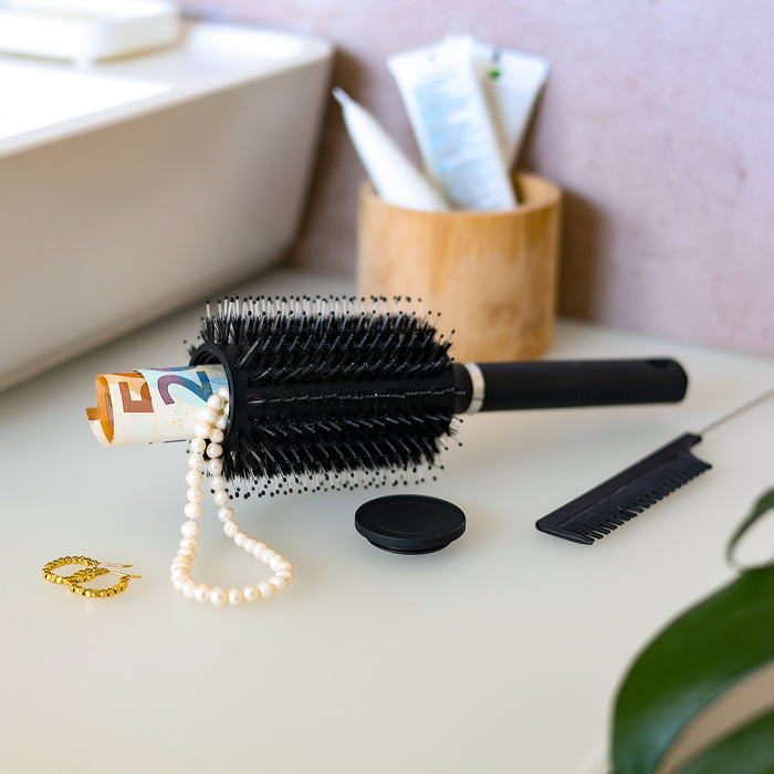 Haarbürste mit Geheimversteck von HMF, 23,5 x 8 x 8 cm, Schwarz