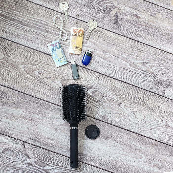 Haarbürste mit Geheimversteck von HMF, 23,5 x 8 x 8 cm, Schwarz