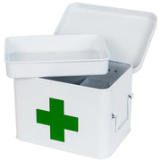 Medizinbox Hausapotheke Metall HMF 1771 Weiß 22.5 x 16.5 x 15.5 cm