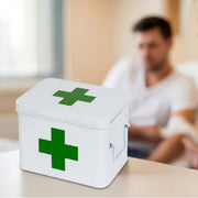 Medizinbox Hausapotheke Metall HMF 1771 Weiß 22.5 x 16.5 x 15.5 cm