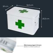 Medizinbox Hausapotheke Metall HMF 1771 Weiß 32.5 x 20 x 20.5 cm