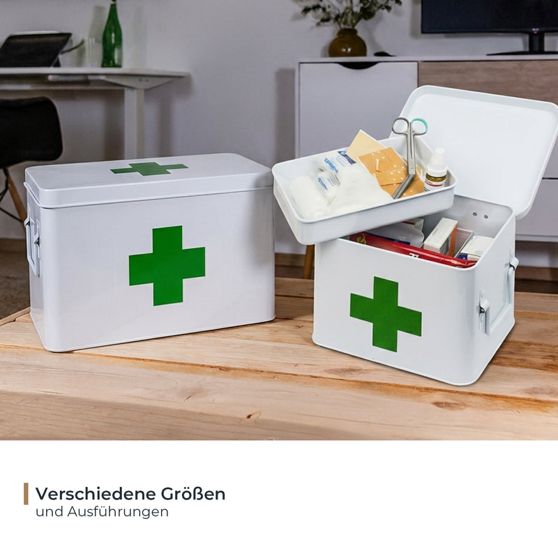 Medizinbox Hausapotheke Metall HMF 1771 Weiß 32.5 x 20 x 20.5 cm