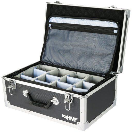 Fotokoffer oder Kamera Transportkoffer inklusive Tasche mit individuellen Trennwänden von HMF