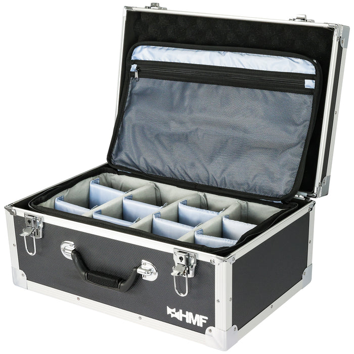 Fotokoffer oder Kamera Transportkoffer inklusive Tasche mit individuellen Trennwänden von HMF