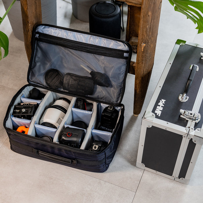 Fotokoffer oder Kamera Transportkoffer inklusive Tasche mit individuellen Trennwänden von HMF
