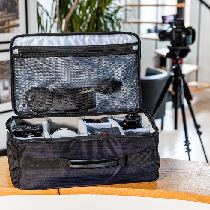 Fotokoffer oder Kamera Transportkoffer inklusive Tasche mit individuellen Trennwänden von HMF