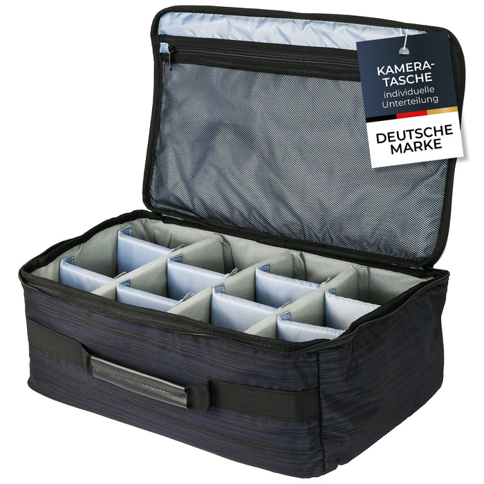Tasche für Spiegelreflex Kamera mit individuellen Trennwänden von HMF