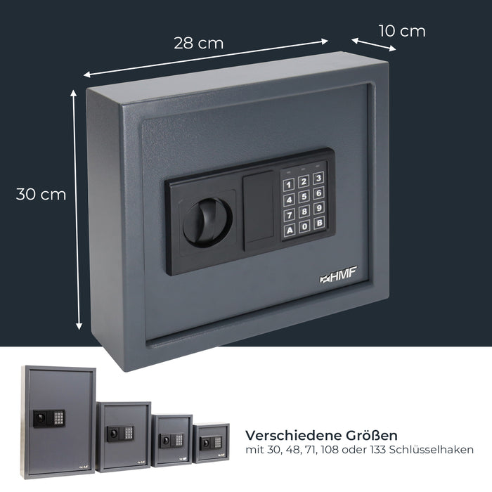 Schlüsseltresor mit 30 Haken von HMF in Anthrazit