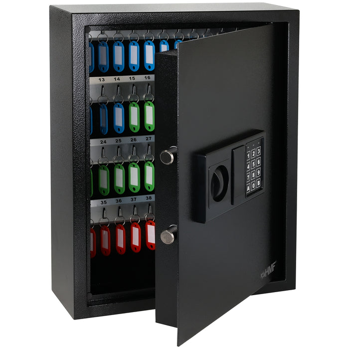 HMF Schlüsseltresor mit Elektronikschloss mit 71 Haken in Schwarz