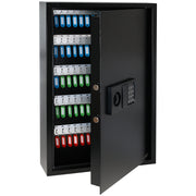 HMF Schlüsseltresor mit Elektronikschloss mit 100 Haken in Schwarz