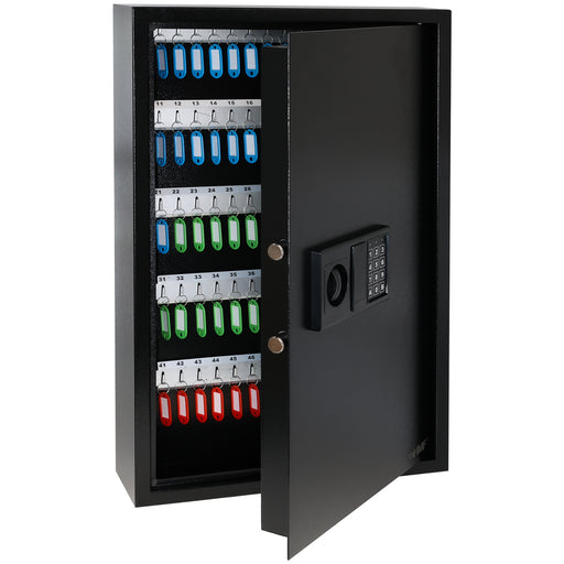 HMF Schlüsseltresor mit Elektronikschloss mit 100 Haken in Schwarz