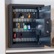 HMF Schlüsseltresor mit Elektronikschloss mit 108 Haken in Anthrazit