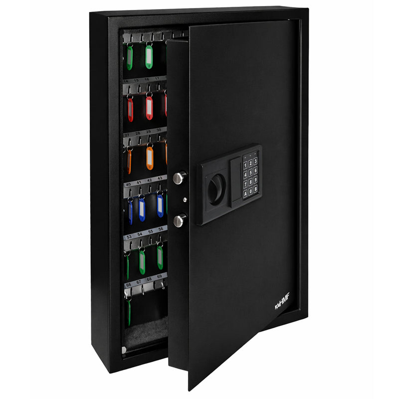 HMF Schlüsseltresor mit Elektronikschloss mit 108 Haken in Schwarz