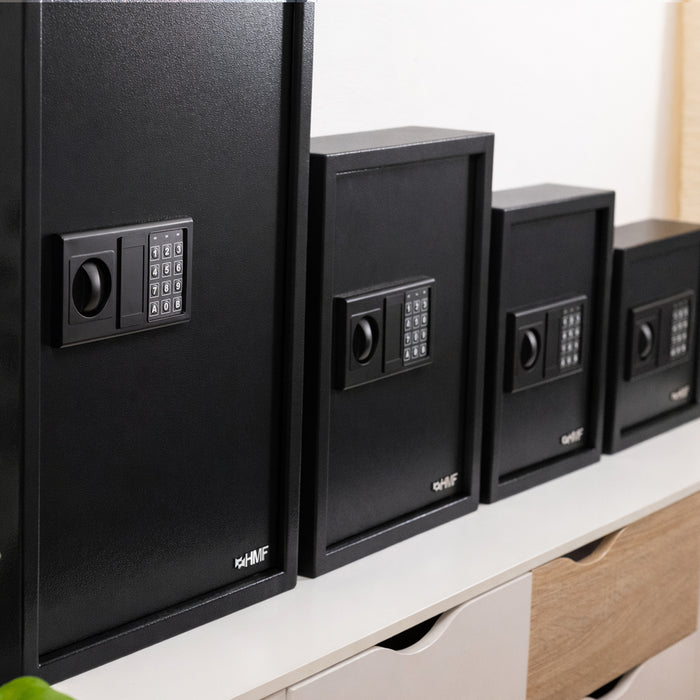 HMF Schlüsseltresor mit Elektronikschloss mit 108 Haken in Schwarz