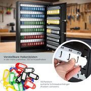 HMF Schlüsseltresor mit Elektronikschloss mit 133 Haken in Schwarz