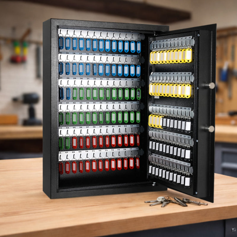 HMF Schlüsseltresor mit Elektronikschloss mit 133 Haken in Schwarz