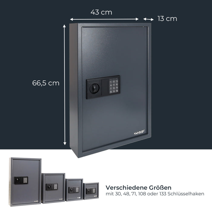 Schlüsseltresor mit 132 Haken von HMF in Anthrazit