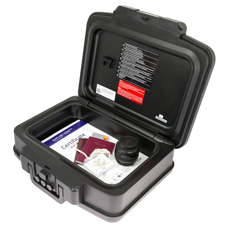 Feuerfeste Wasserdichte Dokumentenbox HMF 250437 DIN A4 Schwarz