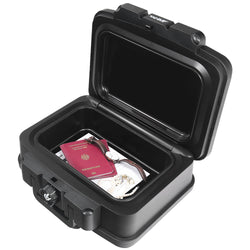 Feuerfeste Wasserdichte Dokumentenbox, HMF 250451, DIN A5, Schwarz