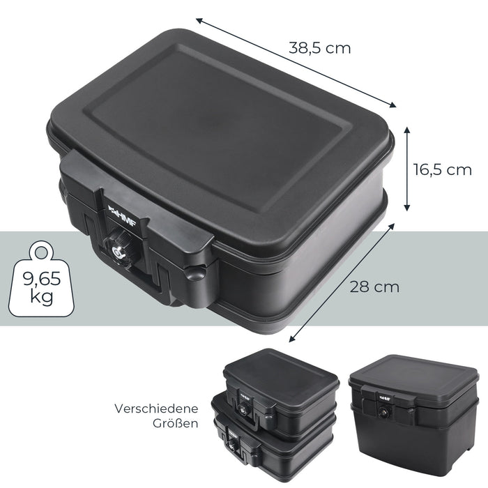 Feuerfeste und wasserdichte Dokumentenbox von HMF in DIN A5 in Schwarz