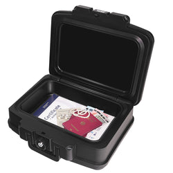 Feuerfeste Wasserdichte Dokumentenbox, HMF 250452, DIN A4, Schwarz