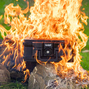 Feuerfeste und wasserdichte Dokumentenbox von HMF in DIN A4 in Schwarz