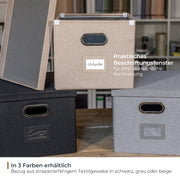 Aufbewahrungsbox für Hängeregister passend für Kallax im DIN A4 Format in Grau