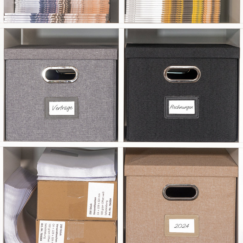 Aufbewahrungsbox für Hängeregister passend für Kallax im DIN A4 Format in Grau