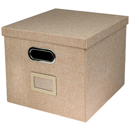 Aufbewahrungsbox für Hängeregister passend für Kallax im DIN A4 Format in Beige