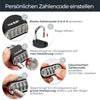 HMF Zahlenschloss Vorhängeschloss mit 4-stelligem Zahlencode in Schwarz