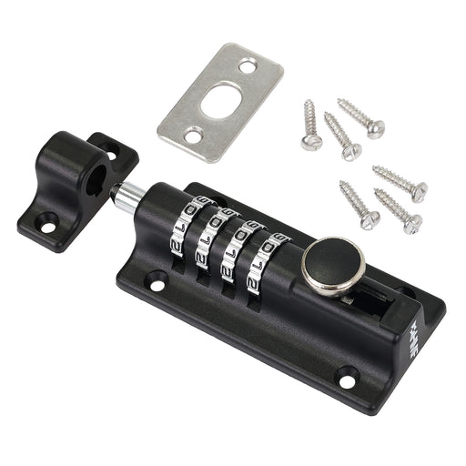 Riegelschloss mit 4-stelligem Zahlencode 12,2 x 4 x 4,8 cm in Schwarz